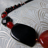 handmade black red necklace