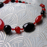 red black chunky beads