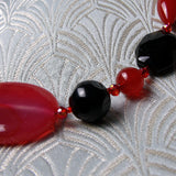 chunky red black semi-precious necklace
