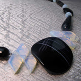 handmade black semi-precious bead necklace