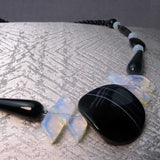 handcrafted black agate beaded necklace design
