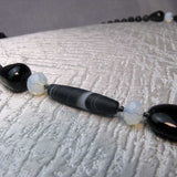 black semi-precious beads