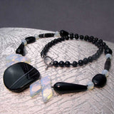 semi-precious black bead necklace design