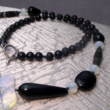 black agate semi-precious necklace