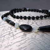 black onyx, black agate semi-precious beads