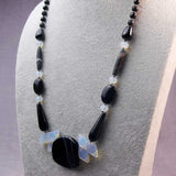 semi-precious necklace handmade from black semi-precious stone beads