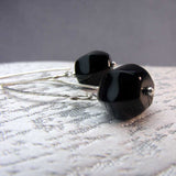 long drop black onyx bead earring design