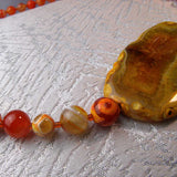 chunky orange semi-precious beads