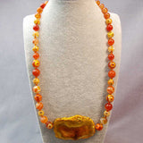 handmade chunky orange statement necklace uk