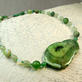 unusual green chunky statement necklace handmade uk