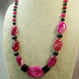 pink blue chunky bead statement necklace uk