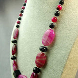 pink blue semi-precious stone chunky beads