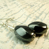 semi-precious hematite beaded earrings