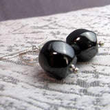 short drop hematite earrings