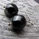 handmade hematite semi-precious bead earrings