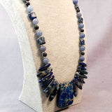 semi-precious stone blue jasper statement necklace chunky design