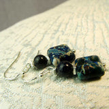 Unique handmade blue earrings