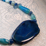unique chunky blue necklace