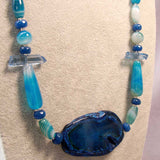 unusual statement necklace handmade chunky semi-precious beads