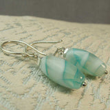 blue semi-precious bead drop earrings