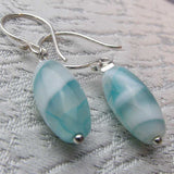 blue agate bead earrings