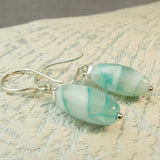 blue beaded earrings handmade uk