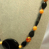 chunky black orange semi-precious beads