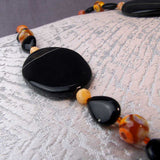 chunky black agate bead