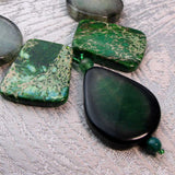 chunky green semi-precious stone necklace