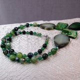 chunky green agate necklace