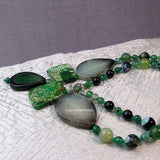 unique green statement necklace chunky design