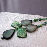 handmade bold green semi-precious stone necklace