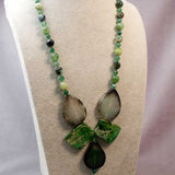 handcrafted semi-precious stone chunky green necklace