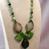 bold green bead necklace uk