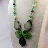 unusual green chunky statement necklace design