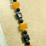 blue orange semi-precious beads