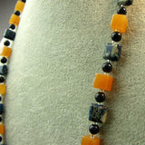 chunky orange blue semi-precious stones