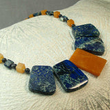 handcrafted semi-precious bead statement necklace unique design