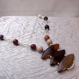 unique handcrafted sterling silver semi-precious bead statement necklace