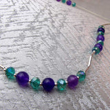 unique statement necklace design handmade semi-precious beads sterling silver