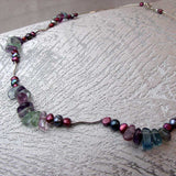 unique semi-precious bead sterling silver statement necklace