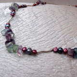 handcrafted semi-precious bead with sterling silver necklace