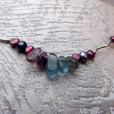 unusual silver necklace set with semi-precious beads handcrafted with a statement