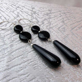long drop black statement earrings handmade uk