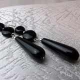 long drop earrings, handmade statement earrings semi-precious stones