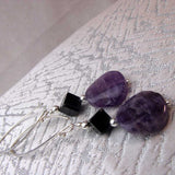 long drop semi-precious stone statement earrings