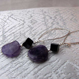long amethyst unique statement earrings