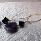 handmade amethyst long earrings with a statement