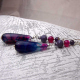 long length statement earrings handmade from semi-precious beads