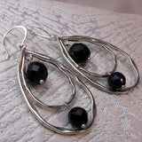 unusual design, long handmade hoop statement earrings